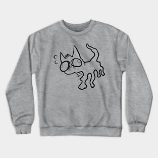 Anxiety Cat Outline Crewneck Sweatshirt